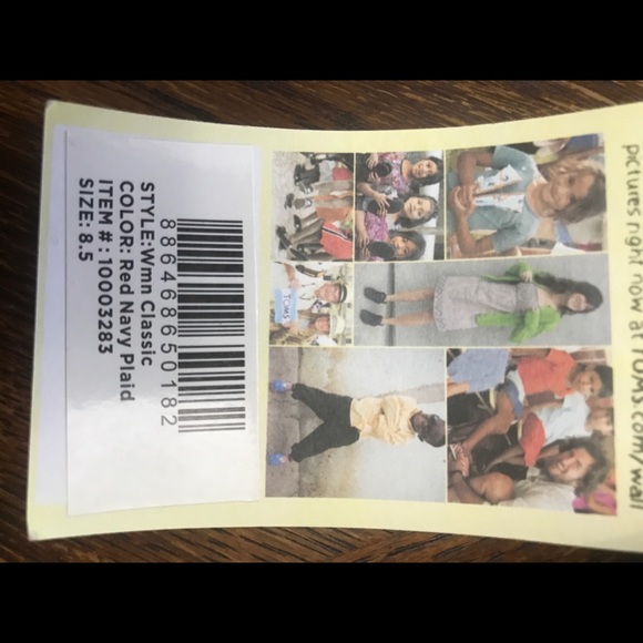 NWT Sz 8.5 TOM’s Classic - Red Navy Plaid - Picture 3 of 3